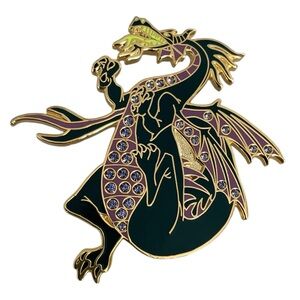 Disney Pin Sleeping Beauty Villain Maleficent Dragon Swarovski Crystals LE 500